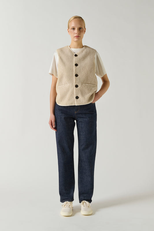 Gilet Sans Manches Fusil - Ecru - Femme