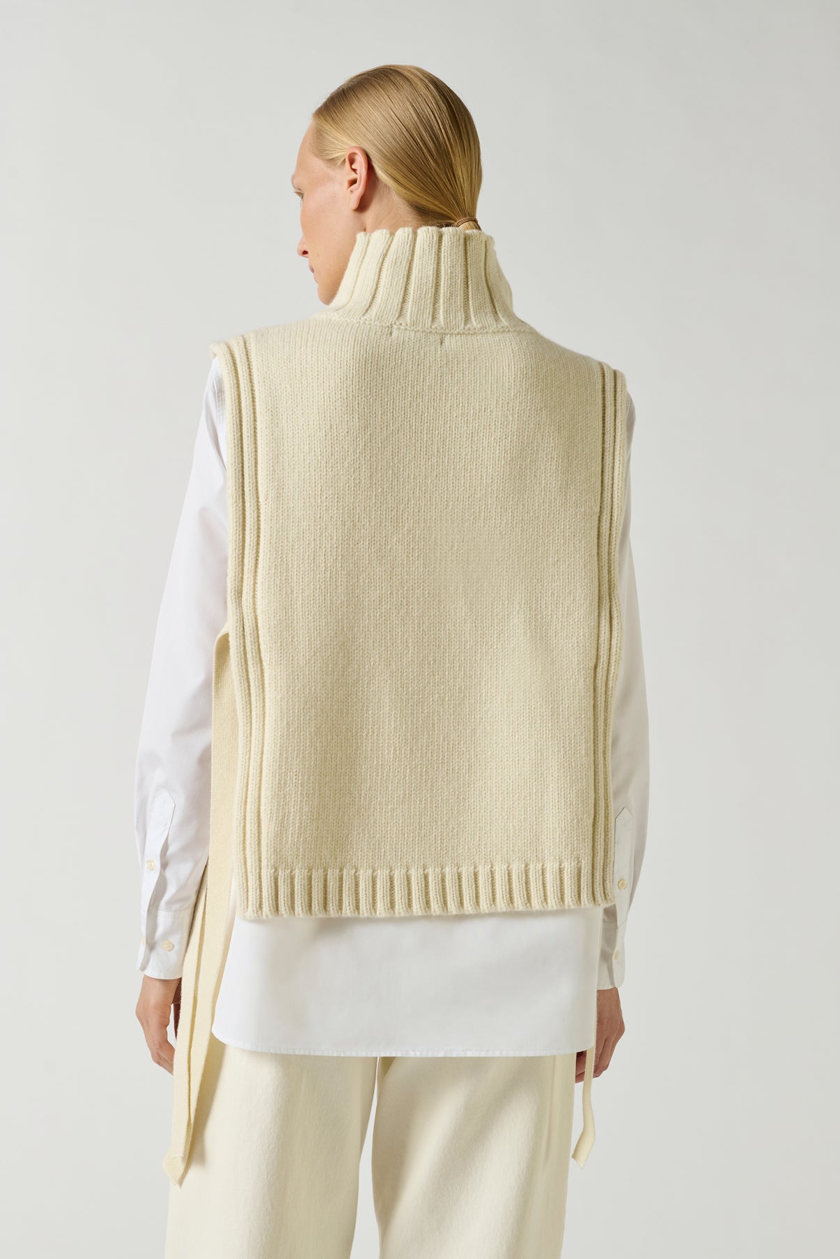 Pull Or - Ecru - Laine - Femme vue 4