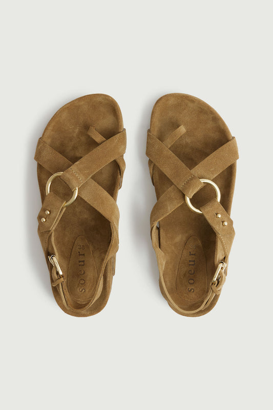 Sandales Mexico - Bronze/Vert - Cuir - Femme