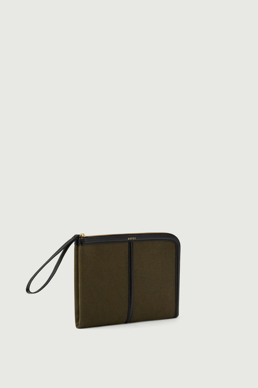 Pochette Doces - Kaki/Noir - Coton - Femme